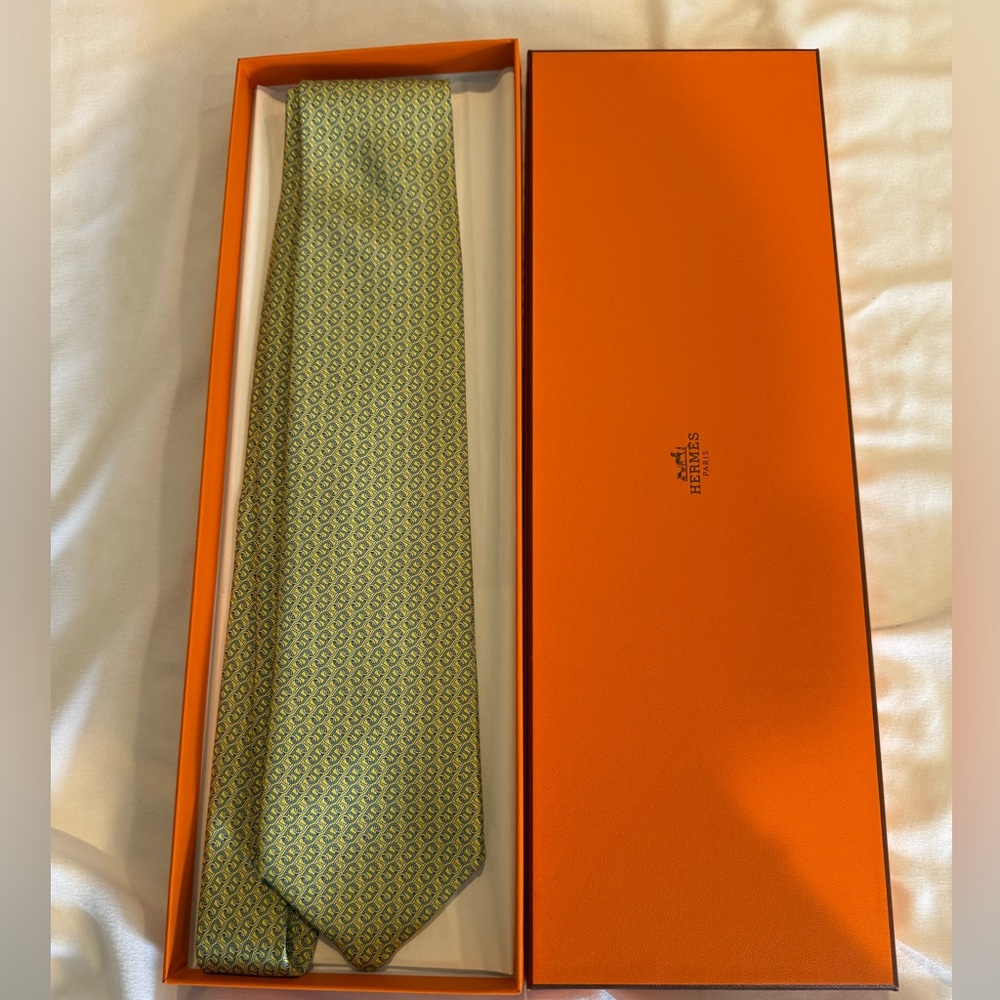 Hermes Tie Men OS Yellow